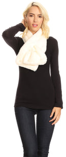 Sakkas Colette Faux Mink Warm Winter Soft Luxurious KeyHole Scarf