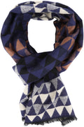 Sakkas Alvise Casual Variety Patterned Unisex Scarf Super Soft and Warm#color_YC16127-navybeige 