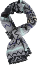 Sakkas Alvise Casual Variety Patterned Unisex Scarf Super Soft and Warm#color_YC16129-Aqua 