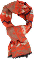 Sakkas Alvise Casual Variety Patterned Unisex Scarf Super Soft and Warm#color_YC16129-Orange 
