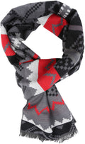 Sakkas Alvise Casual Variety Patterned Unisex Scarf Super Soft and Warm#color_YC16129-Red 