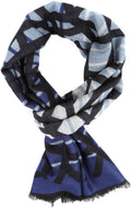 Sakkas Alvise Casual Variety Patterned Unisex Scarf Super Soft and Warm#color_YC16135-Navy 