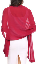 Sakkas Naomi Women Soft Sheer Embellished Chiffon Bridal Wedding Scarf Shawl Wrap