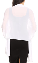 Sakkas Naomi Women Soft Sheer Embellished Chiffon Bridal Wedding Scarf Shawl Wrap
