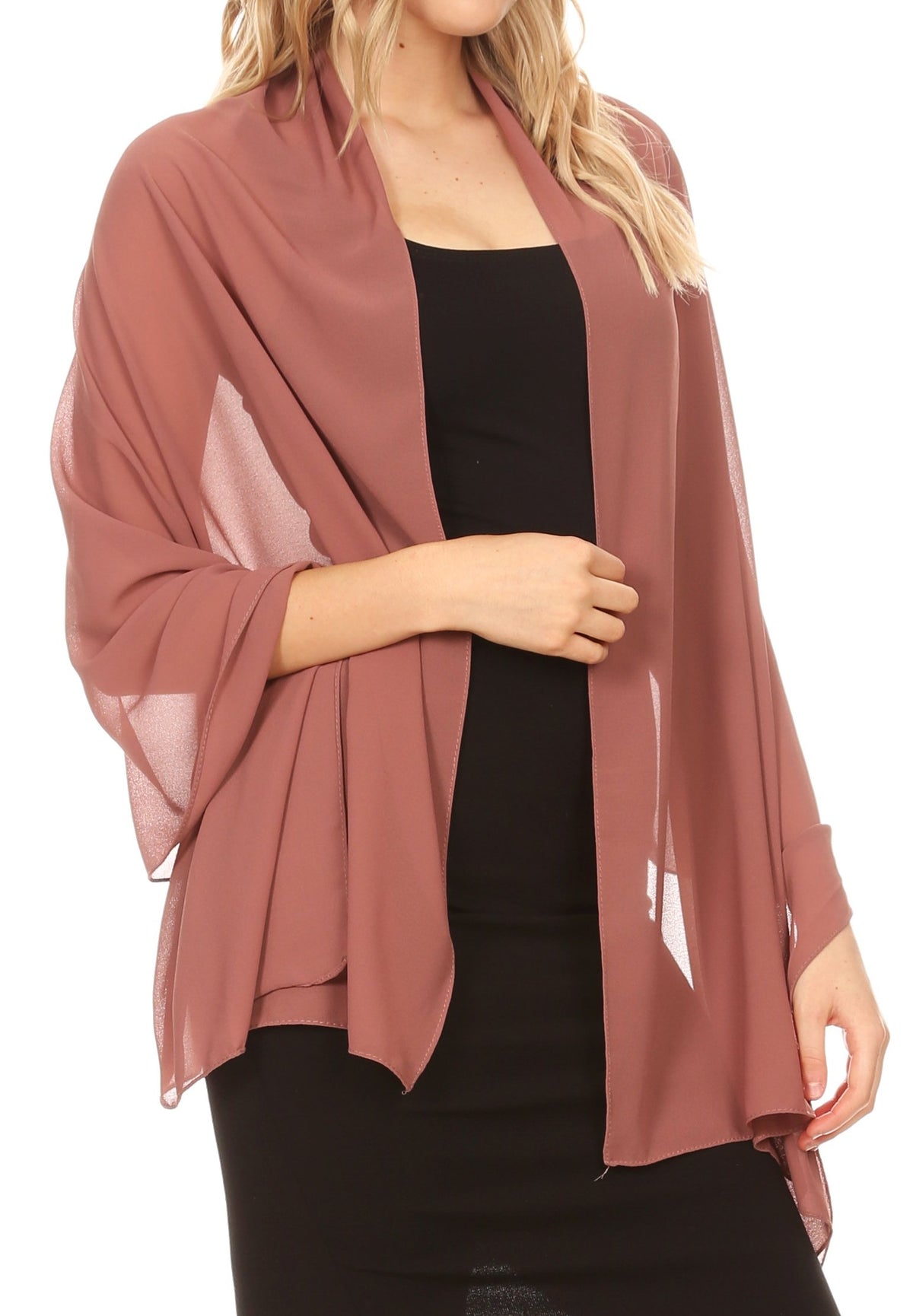 【WOOHWA】LERINA CHIFFON SH SK Long Silk Chiffon Scarf Solid Purple Color SQL209 – Yangtze