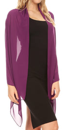 Sakkas Jona Women Soft Sheer Chiffon Bridal Wedding Evening Scarf Shawl Wrap Stole