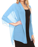 Sakkas Jona Women Soft Sheer Chiffon Bridal Wedding Evening Scarf Shawl Wrap Stole