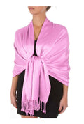 Sakkas Large Soft Silky Pashmina Shawl Wrap Scarf Stole in Solid Colors#color_Blush Pink 
