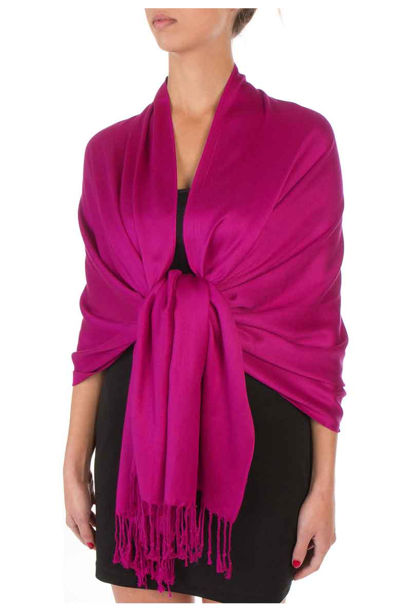 Sakkas Large Soft Silky Pashmina Shawl Wrap Scarf Stole in Solid Colors