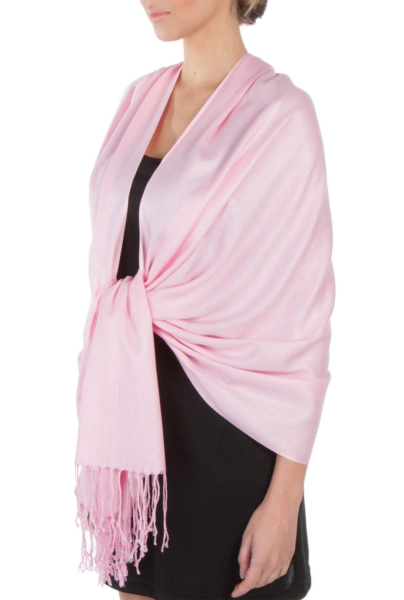 Sakkas Large Soft Silky Pashmina Shawl Wrap Scarf Stole in Solid Colors