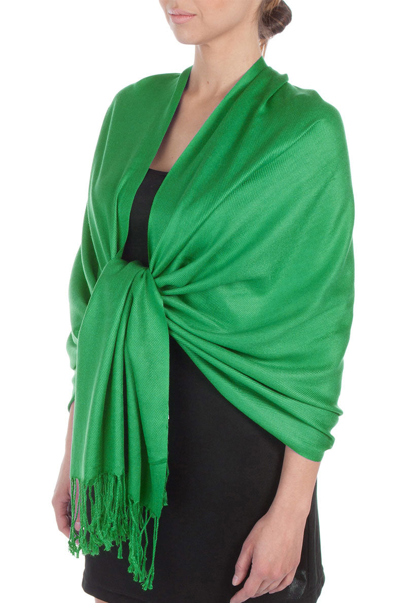 Sakkas Large Soft Silky Pashmina Shawl Wrap Scarf Stole in Solid Colors