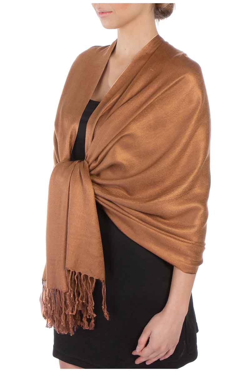 Sakkas Large Soft Silky Pashmina Shawl Wrap Scarf Stole in Solid Colors