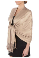 Sakkas Large Soft Silky Pashmina Shawl Wrap Scarf Stole in Solid Colors