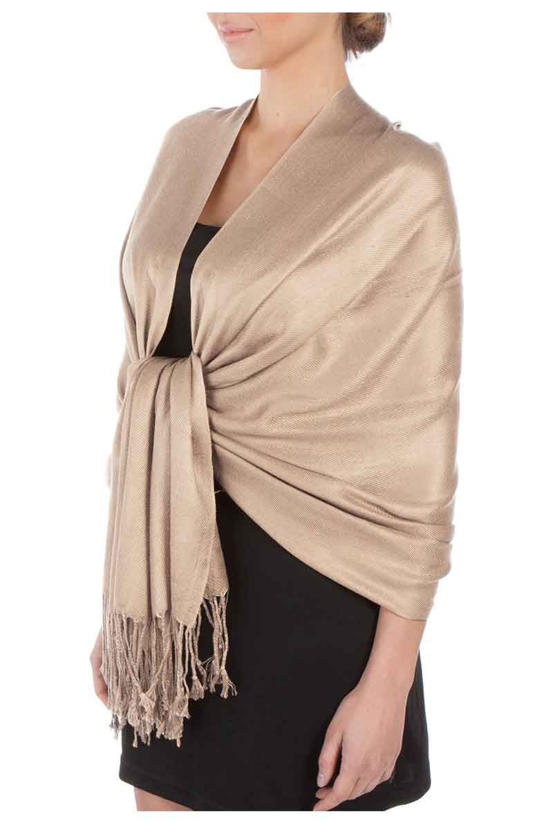 Sakkas Large Soft Silky Pashmina Shawl Wrap Scarf Stole in Solid Colors