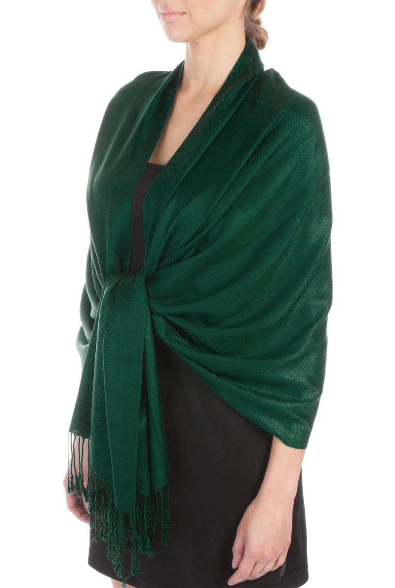 Sakkas Large Soft Silky Pashmina Shawl Wrap Scarf Stole in Solid Colors