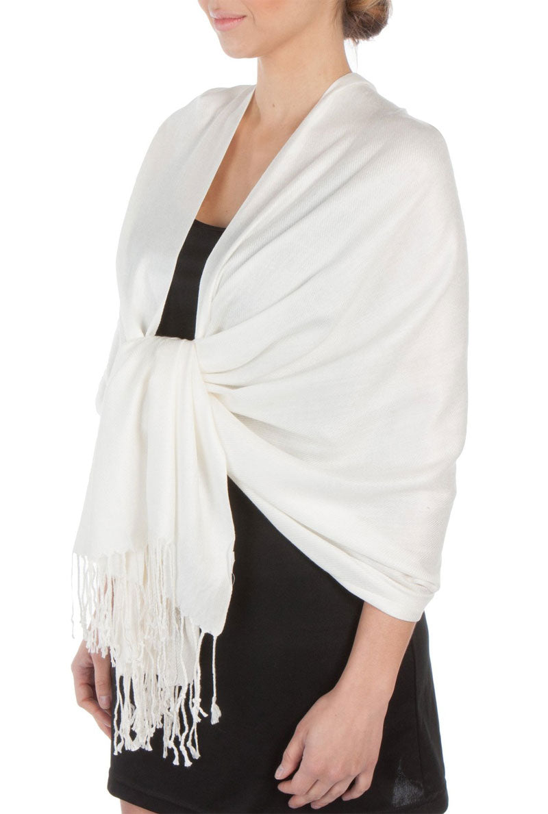 Sakkas Large Soft Silky Pashmina Shawl Wrap Scarf Stole in Solid Colors