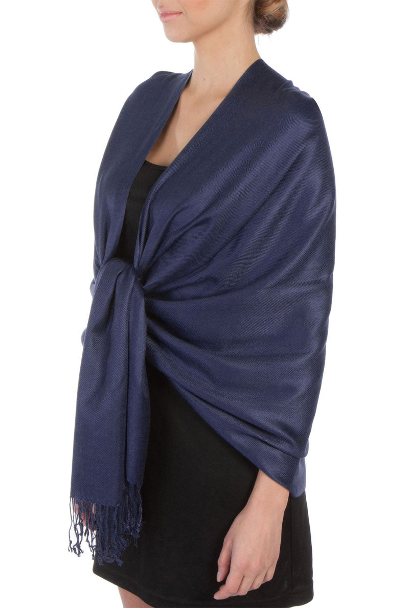 Sakkas Large Soft Silky Pashmina Shawl Wrap Scarf Stole in Solid Colors