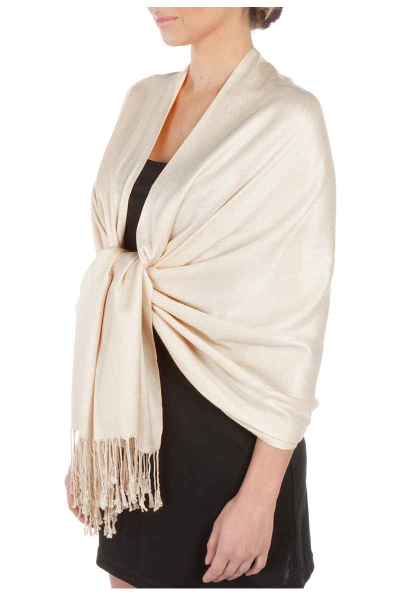 Sakkas Large Soft Silky Pashmina Shawl Wrap Scarf Stole in Solid Colors