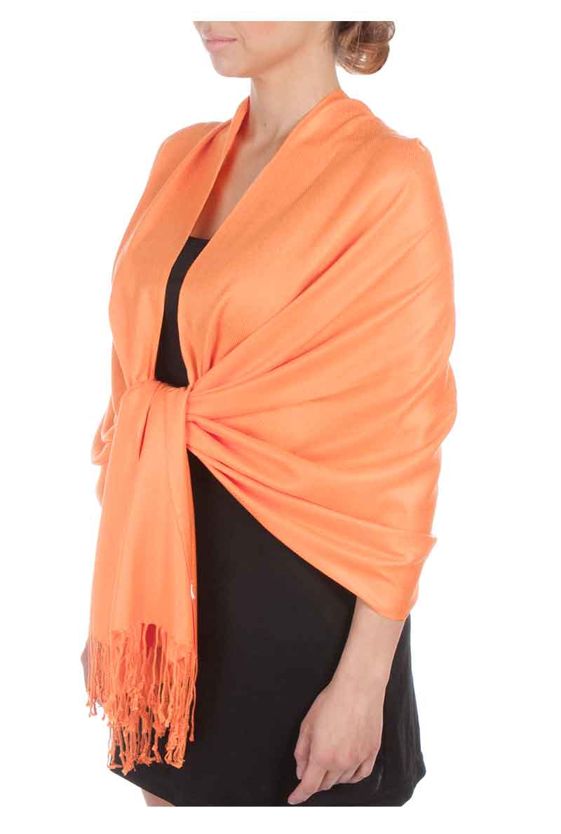 Sakkas Large Soft Silky Pashmina Shawl Wrap Scarf Stole in Solid Colors