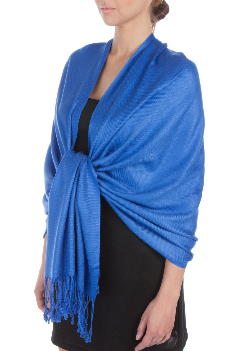 Sakkas Large Soft Silky Pashmina Shawl Wrap Scarf Stole in Solid Colors