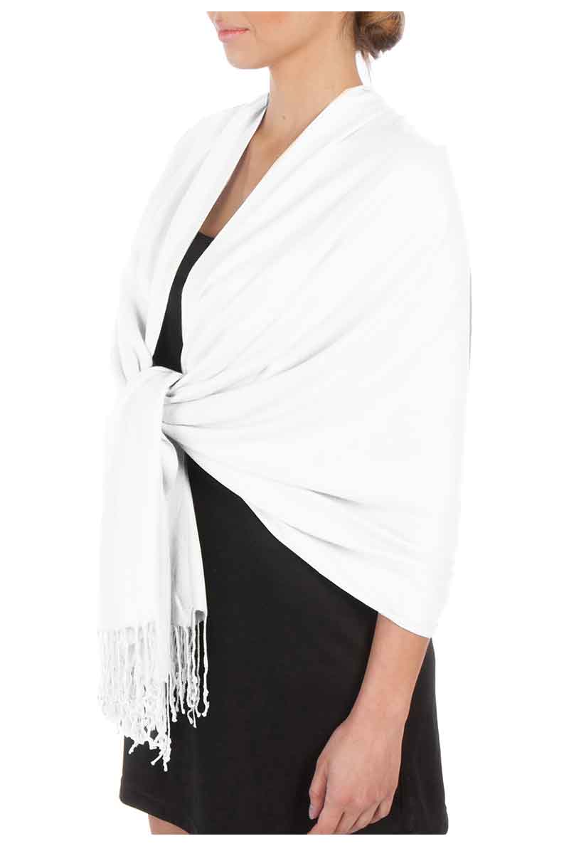 Sakkas Large Soft Silky Pashmina Shawl Wrap Scarf Stole in Solid Colors