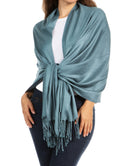 Sakkas 78" X 28" Rayon from Bamboo Soft Solid Pashmina Feel Shawl / Wrap / Stole#color_ForestGreen