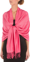 Sakkas 78" X 28" Rayon from Bamboo Soft Solid Pashmina Feel Shawl / Wrap / Stole#color_Fuchsia