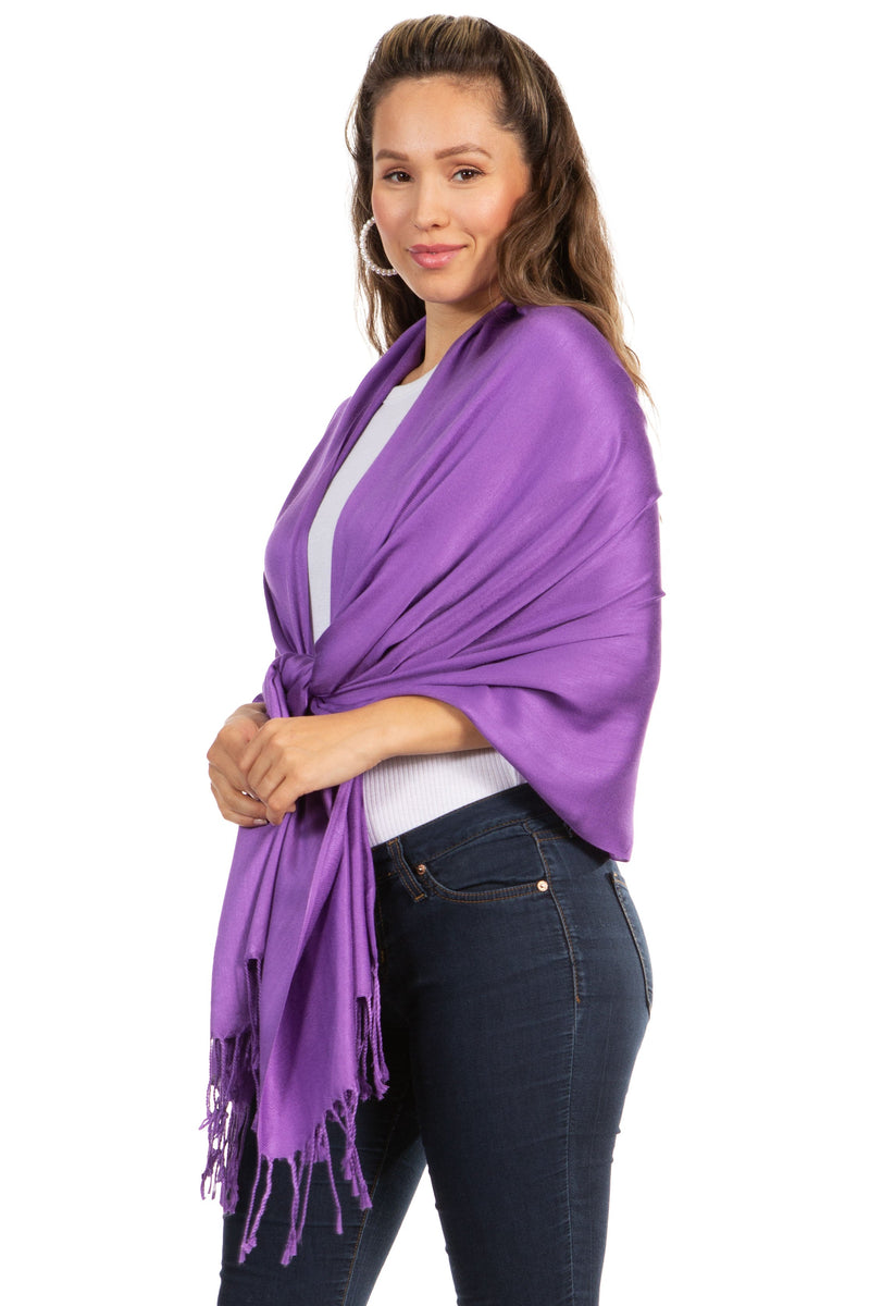 Sakkas 78" X 28" Rayon from Bamboo Soft Solid Pashmina Feel Shawl / Wrap / Stole