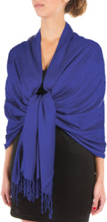 Sakkas 78" X 28" Rayon from Bamboo Soft Solid Pashmina Feel Shawl / Wrap / Stole#color_RoyalBlue