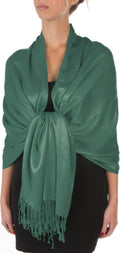 Sakkas 78" X 28" Rayon from Bamboo Soft Solid Pashmina Feel Shawl / Wrap / Stole#color_SeaGreen