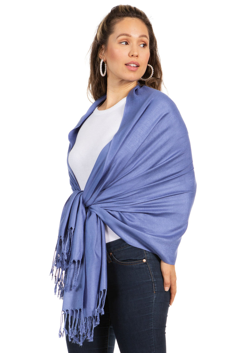 Sakkas 78" X 28" Rayon from Bamboo Soft Solid Pashmina Feel Shawl / Wrap / Stole