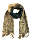 Sakkas 70" x 28" Big Paisley Jacquard Layered Woven Pashmina Shawl / Wrap Stole