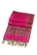 Sakkas 70" x 28" Border Pattern Layered Woven Pashmina Shawl Scarf Wrap Stole