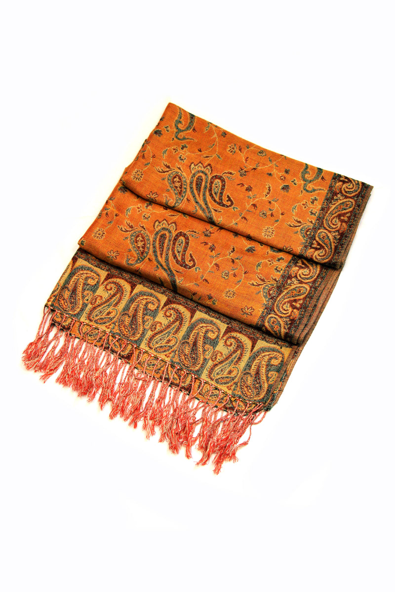 Sakkas Double Layer Jacquard Paisley Pashmina Shawl / Wrap / Stole