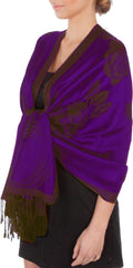 Sakkas Two Tone Rose Pashmina Scarf / Stole / Wrap#color_Lilac/Purple