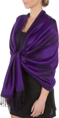 Sakkas Two Tone Rose Pashmina Scarf / Stole / Wrap#color_Purple/Black
