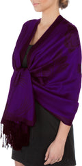 Sakkas Two Tone Rose Pashmina Scarf / Stole / Wrap#color_PurpleChocoloate
