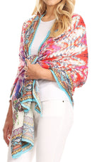 Sakkas Tuma Colorful Printed Lightweight Gauzy Scarf Shawl