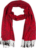 Sakkas Damask Pashmina Scarf / Stole / Wrap / Shawl#color_Scarlet Red