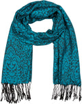 Sakkas Damask Pashmina Scarf / Stole / Wrap / Shawl#color_Teal Blue