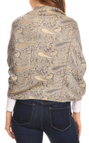 Sakkas Kalin Long Wide Woven Patterned Fringe Tassel Pashmina Shawl / Scarf