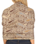 Sakkas Kalin Long Wide Woven Patterned Fringe Tassel Pashmina Shawl / Scarf