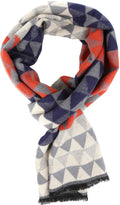 Sakkas IIvy Long Mid Weight Patterned Multi Colored UniSex Cashmere Feel Scarf#color_Grey