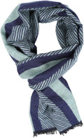 Sakkas Kopa Long Mid Weight Soft Fringe Patterned UniSex Cashmere Feel Scarf#color_Aqua