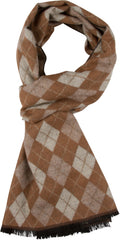 Sakkas Ezel Long Warm Argyle Patterned UniSex Cashmere Feel Scarf#color_Brown