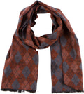 Sakkas Ezel Long Warm Argyle Patterned UniSex Cashmere Feel Scarf#color_BurntOrange