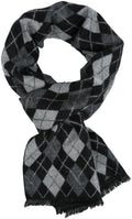 Sakkas Ezel Long Warm Argyle Patterned UniSex Cashmere Feel Scarf#color_Charcoal