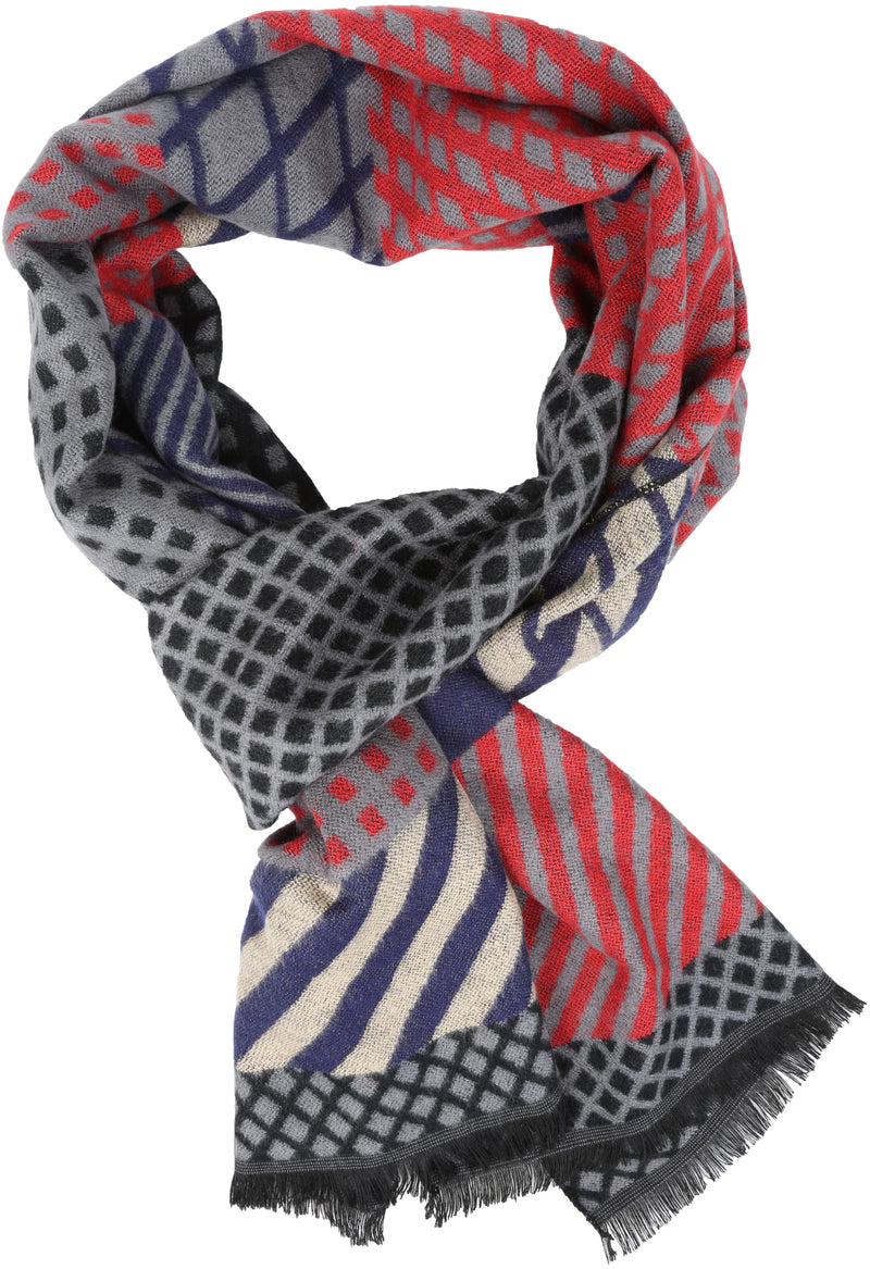 Sakkas Samna Long Stripe Patterned Warm UniSex Cashmere Feel Scarf