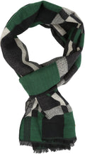 Sakkas Cayla Long Checker Box Lined Design Patterned UniSex Cashmere Feel Scarf#color_Green