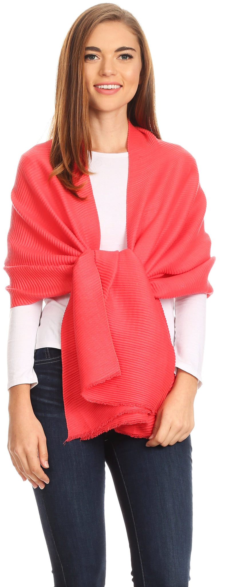 Sakkas Cara Pleated Crinkle Soft and Warm Shawl/ Wrap/ Stole